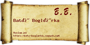 Bató Boglárka névjegykártya